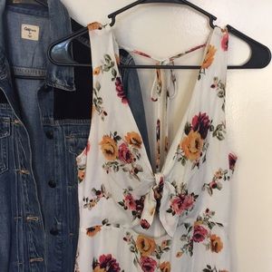 White floral cutout dress